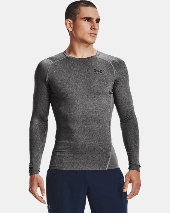 Men's HeatGear® Long Sleeve in Gray image number 0